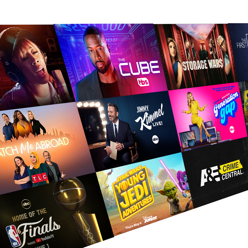 A stylized collage of popular IPTV streaming shows