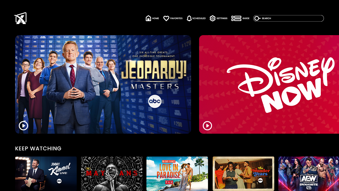 An IPTV streaming interface with licensed television shows